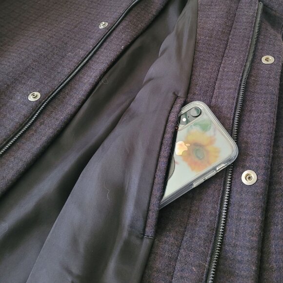 NWT Theory Clarence Wool Coat XL in Mink Multi Micro Check - Picture 15 of 16